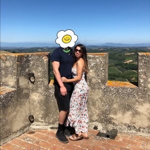 Lush white floral off the shoulder maxi dress